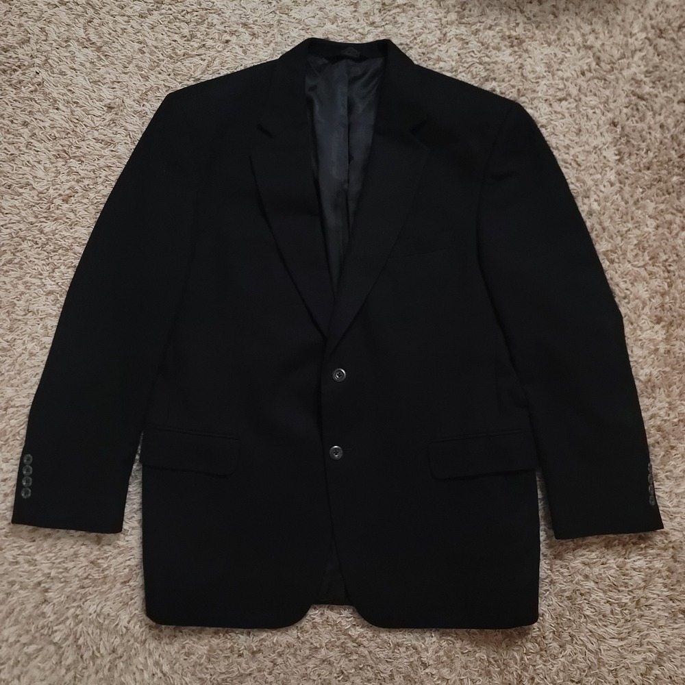 Jos. A. Bank Blazer Mens 44RG‎ Black 100% Cashmere 2-Button Sport Coat Gordon